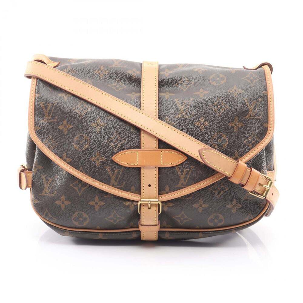 LOUIS VUITTON Authentic Brown Monogram Leather Shoulder Bag